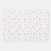 Vintage, blassrosa Blaue Blume Hübsche Blume Geschenkpapier Set (Vorderseite 2)