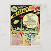 Vintage Blast-Off-Game-Werbekarte Postkarte (Vorderseite)