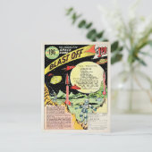 Vintage Blast-Off-Game-Werbekarte Postkarte (Stehend Vorderseite)