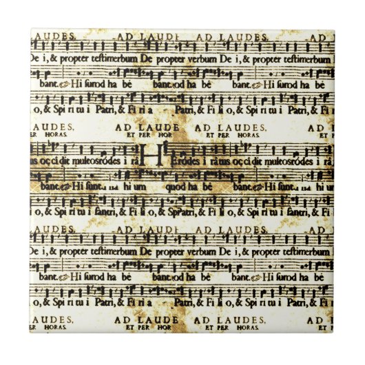 Vintage Blatt-Musik Fliese (Vorderseite)