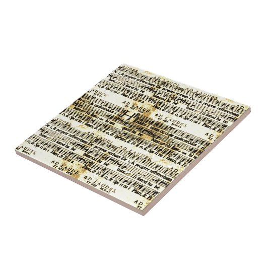 Vintage Blatt-Musik Fliese (Seite)