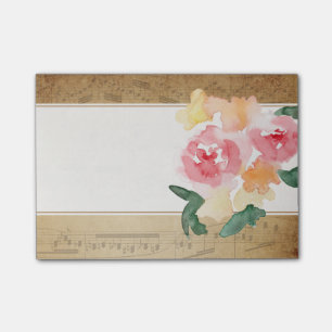 Vintage Blatt-Musik-klebrige Anmerkungen Post-it Klebezettel