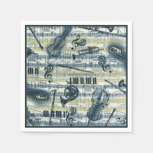 Vintage Blatt-Musik-Muster-Servietten Serviette
