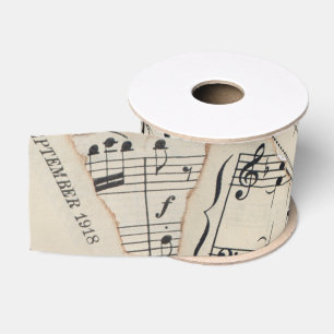 Vintage Blatt-Musik-Papier-Collage Ripsband