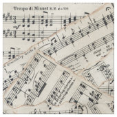 Vintage Blatt-Musik-Papier-Collage Stoff (Nahaufnahme)