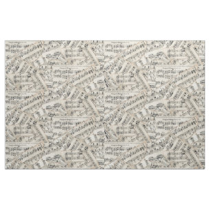 Vintage Blatt-Musik-Papier-Collage Stoff