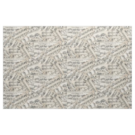 Vintage Blatt-Musik-Papier-Collage Stoff (Fat Quarter (45,7 x 55,9 cm))