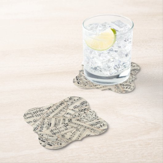 Vintage Blatt-Musik-Papier-Collage Untersetzer (Vor Ort)