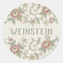 Vintage-Blatt-Purim-Aufkleber Runder Aufkleber