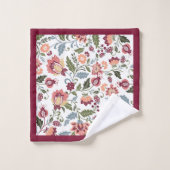 Vintage-Blatt- und Blumendesigns Badhandtuch Set (Waschlappen)