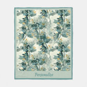 Vintage Blätter aus grünen Blättern Fleecedecke (Vorderseite)