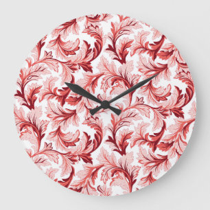Vintage Blätter aus Spirale, dekorativ. Große Wanduhr