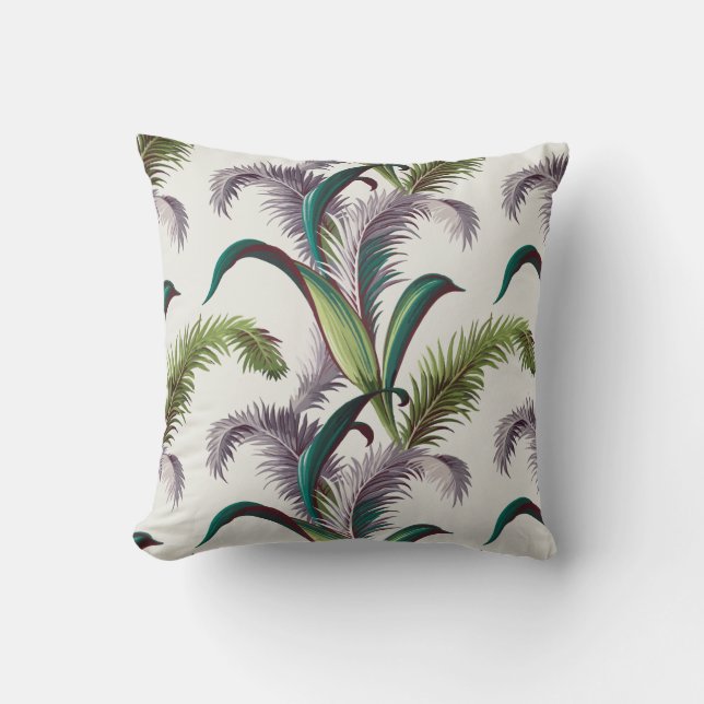 Vintage Blätter Barklappen Kissen (Vorderseite)