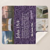 Vintage Blätter Christliche Geschenke für Frauen V Sherpadecke (Vorderseite (Horizontal))