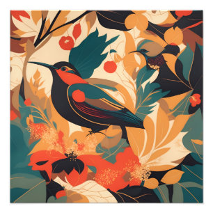Vintage Blätter für Vogelblumen #2 Fotodruck