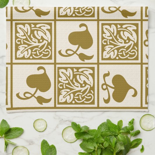 Vintage Blätter Geschirrtuch (Gefaltet)