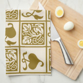 Vintage Blätter Geschirrtuch (Viertel Falte)