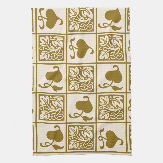 Vintage Blätter Geschirrtuch (Vertikal)