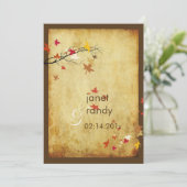 VINTAGE BLÄTTER HOCHZEIT IM HERBST EINLADUNG (Stehend Vorderseite)