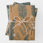 Vintage Blätter mit Blumenmuster und Abstraktem Um (Beispiel)