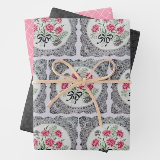 Vintage Blätter mit floralen Papiertüten (Beispiel)