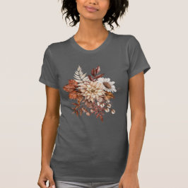Vintage Blätter zur Blume im Herbst T-Shirt