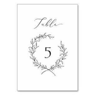 Vintage, Blätterkranz Hochzeitstisch Tischnummer