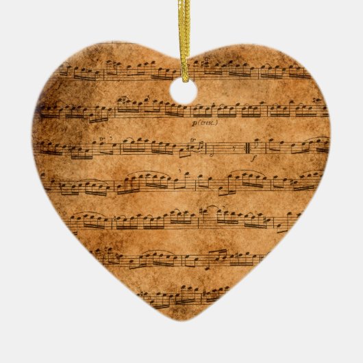 Vintage Blattmusik Keramik Ornament (Vorne)