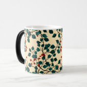 Vintage-Blattmuster-Mug-Design Verwandlungstasse (Vorderseite Links)