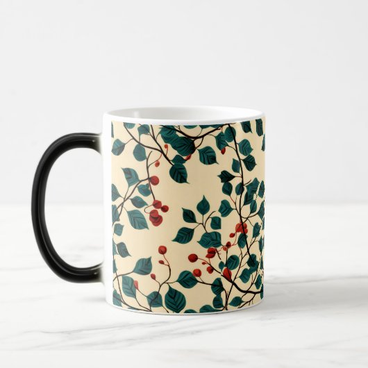 Vintage-Blattmuster-Mug-Design Verwandlungstasse (Links)