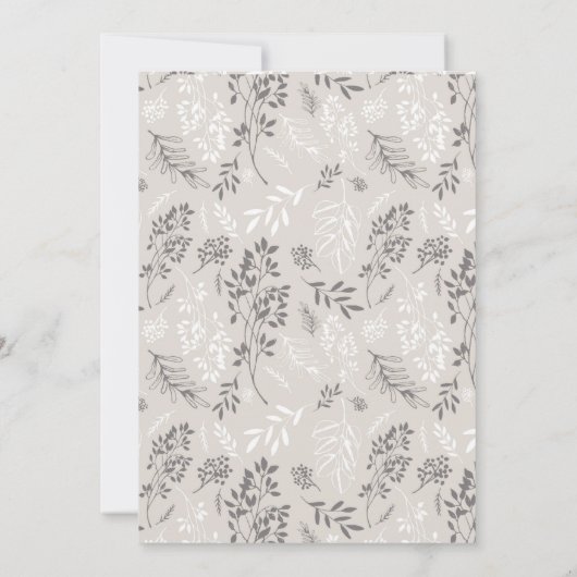 Vintage Blattverheiratung Einladung (Rückseite)