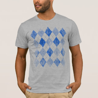 Vintage Blau Argyle T-Shirt