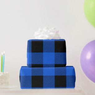 Vintage Blau Buffalo Karo Geschenkpapier