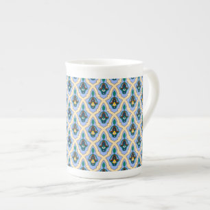 Vintage Blau Gelb Marokkanisch Arabische Maßwerk K Porzellantasse