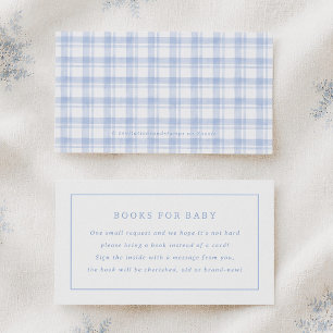 Vintage Blau Gingham Baby Shower Buch Für Baby Begleitkarte