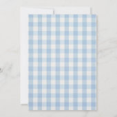 Vintage Blau Gingham Erste Rodeo Einladung (Rückseite)