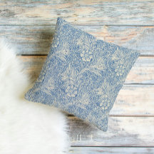 Vintage Blau im Stil von William Morris Blumenmust