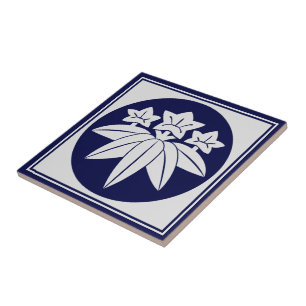 Vintage Blau Kamakura Minamoto Japan Mon Oriental Fliese