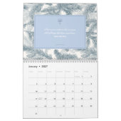 Vintage Blau Kiefern Botanischer Motivationskalend Kalender (Jan 2027)