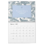 Vintage Blau Kiefern Botanischer Motivationskalend Kalender (Feb 2027)