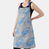 Vintage Blau-Krabbe-Multimedia-Schürze Schürze (InSitu)