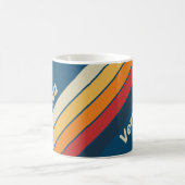Vintage Blau Regenbogen gestreift mit Namen Kaffeetasse (Mittel)