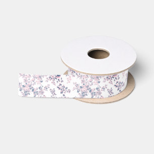 Vintage blau rosa bohemianisch elegante Blüten Satinband