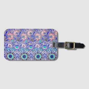 Vintage Blau rosa William Morris's Corncockle Gepäckanhänger