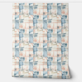 Vintage Blau & Rosafarben Malerisch Tapete