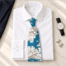 Vintage blau türkis Toile de Jouy Monogramm