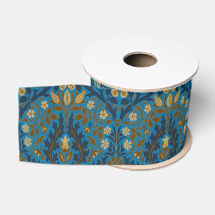 Vintage Blau Türkis William Morris Herbstblumen Ripsband