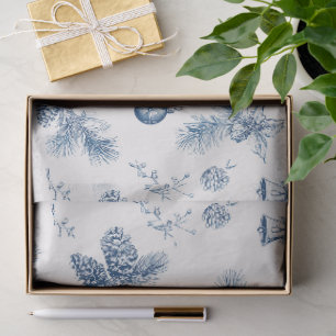 Vintage- Blau-Weiß-Weihnachts-Decoupage Seidenpapier