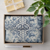Vintage blau-weiße Delft-Fliesen Seidenpapier (Geschenk)