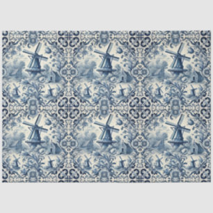 Vintage blau-weiße Delft-Fliesen Seidenpapier